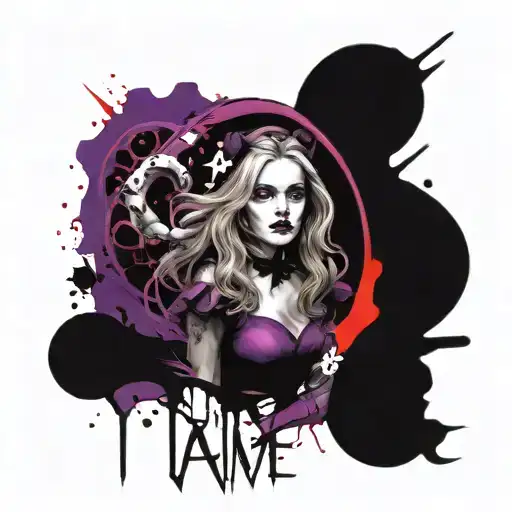 Alice In Wonderland Purple And Black Sleeve