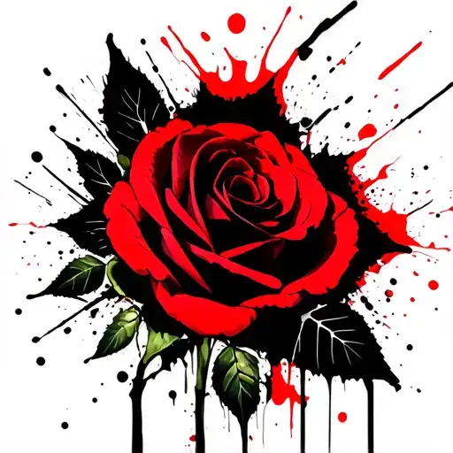 Black And Red Rose