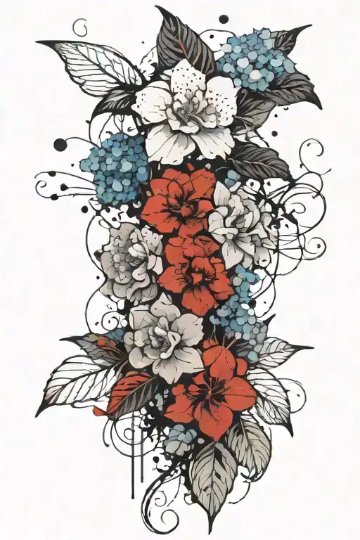 Create An Image Of Hydrangeas Flowers And Aquarius Zodiac Sign Tattoo Ideas