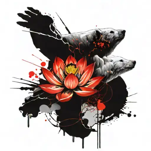 Lotus And Polar Bear Claws Reaching Upward Small