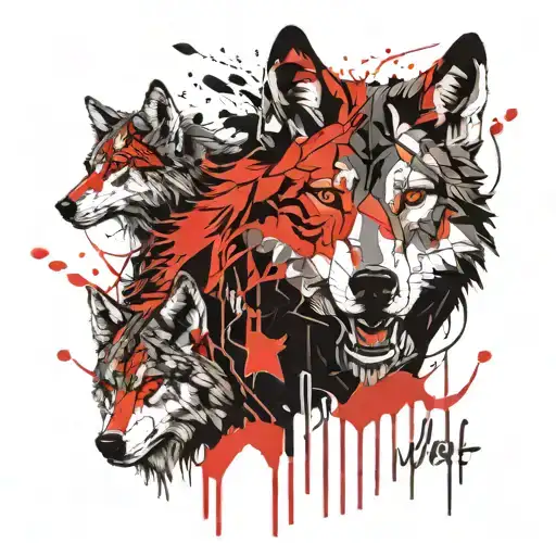 Wolf And Tribals Four Shoulder