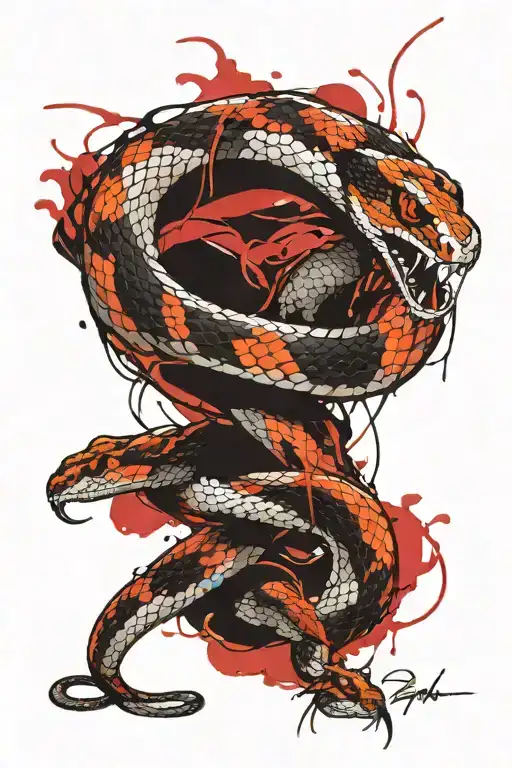 Snake Eating It's Own Tail Wrapped