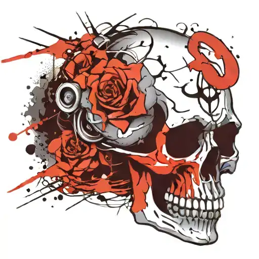 Draw Skull On Background And A Jeelope Word With B