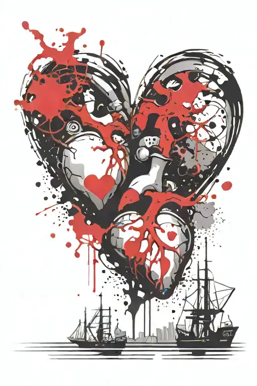 Heart Split Vertically Inner Bicep