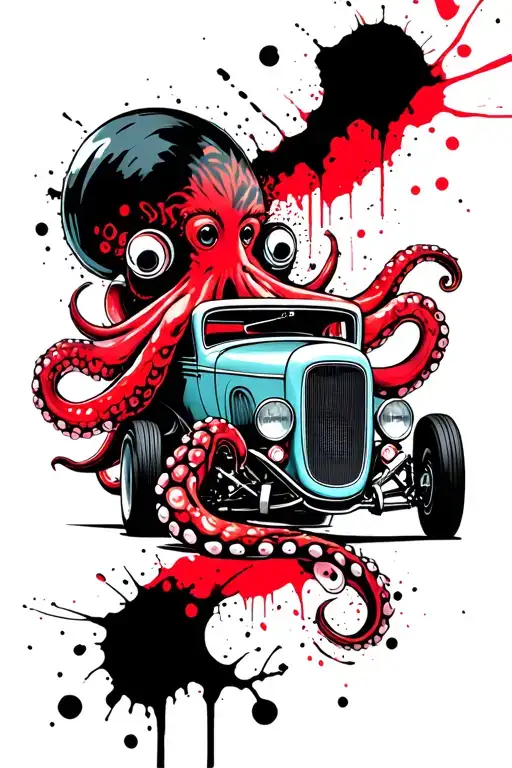The Octopus Driving A Hotrod Wearing