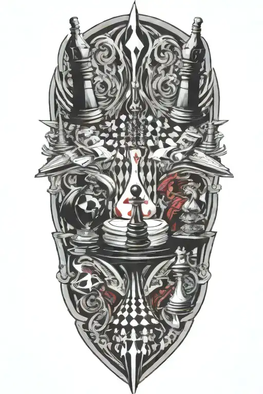 Chess Pieces Sitting Around Table Playing Poker