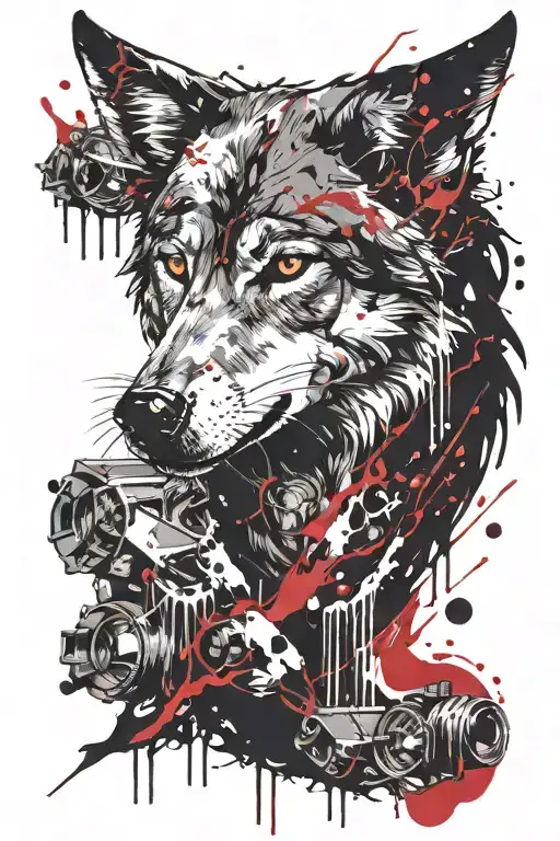 Wolf And Blood Dripping