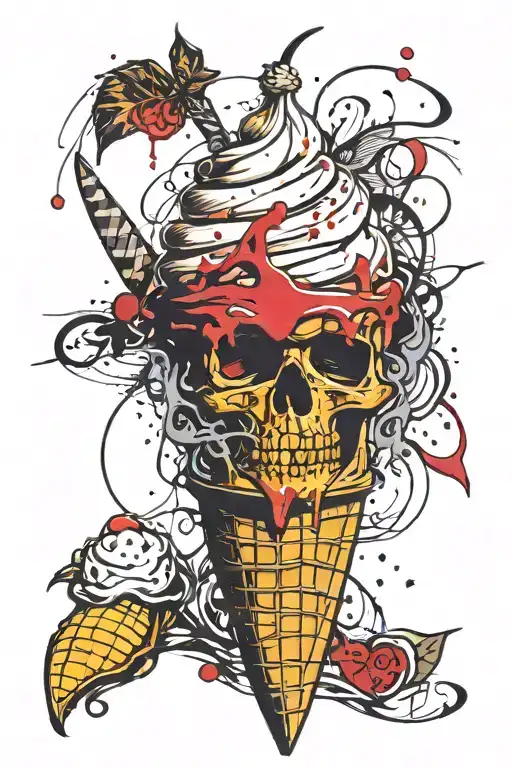 Pumpkin Ontop Of An Ice Cream Cone