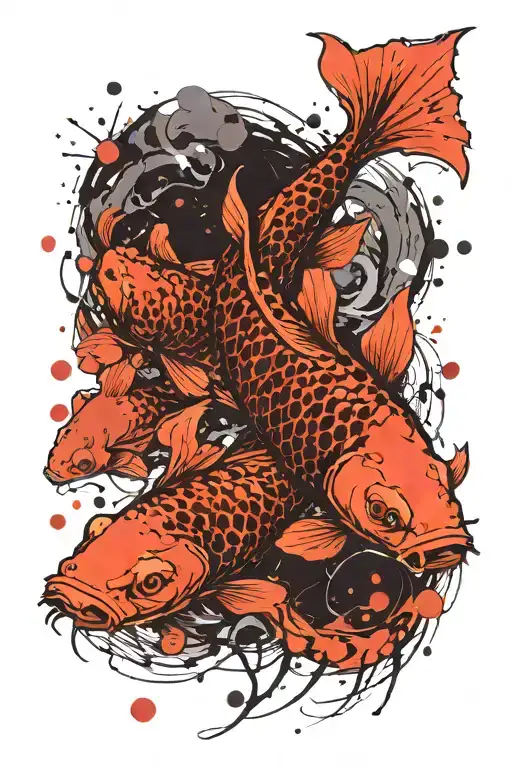 Koi Fish In A Current