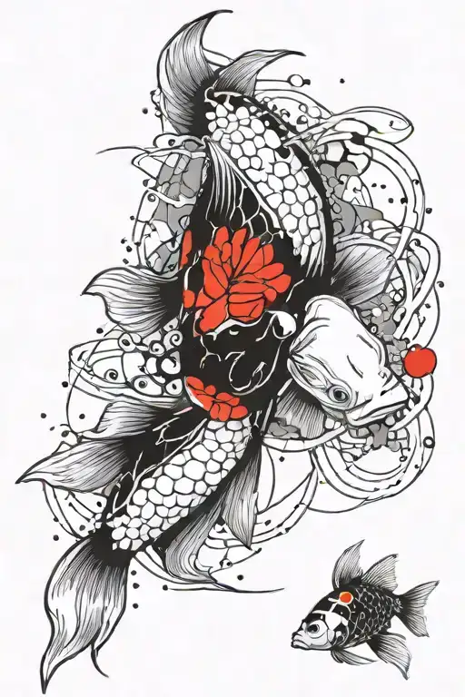 Koi Fish In A Current