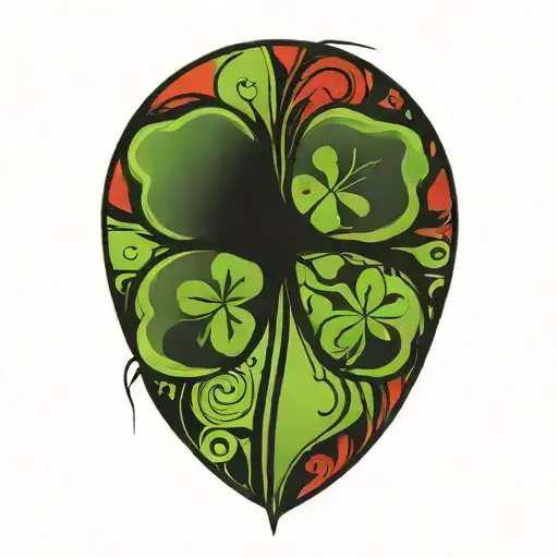 Celtic Four Leaf Clover Tattoo Inspired Design