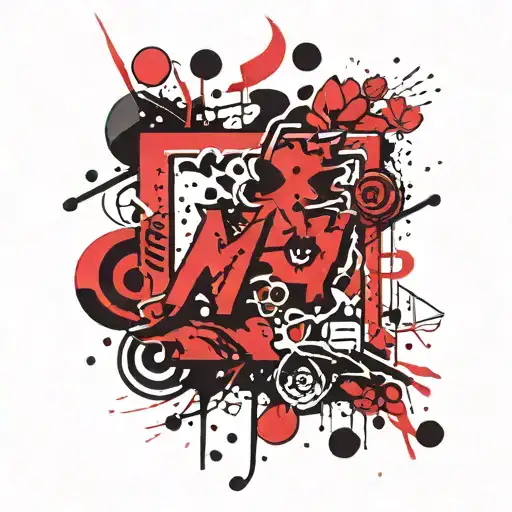 Spilled Ink Creating The Word Mm