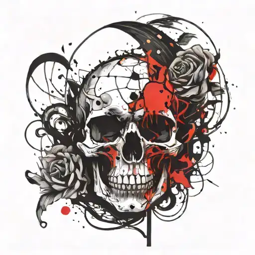 Half Moon With A Skull Inside