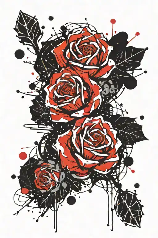 Leo Sign And Rose Intertwined