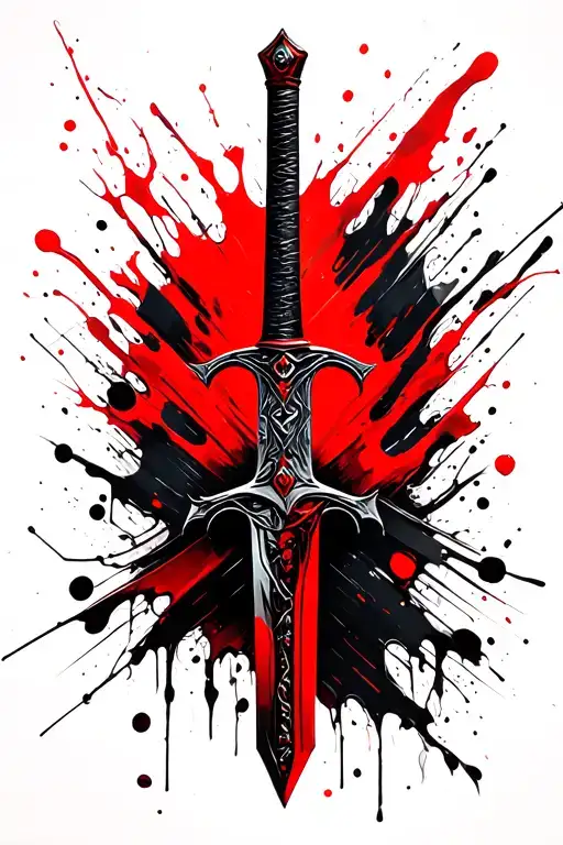 A Sword That Has Its Design In The Form Of An Rlc Circuit With An Integral In The Mango