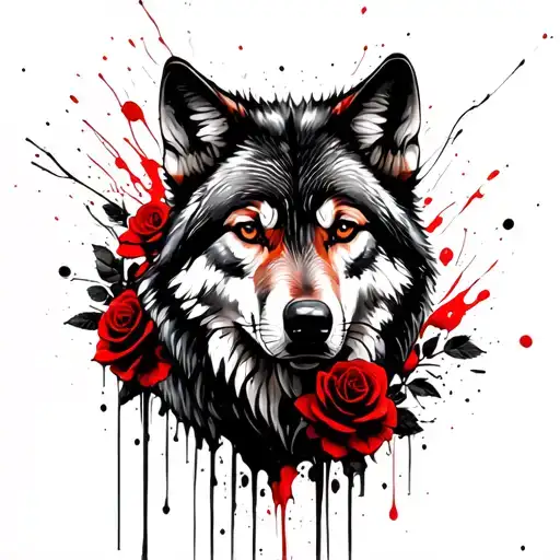 Wolf Blended By Roses