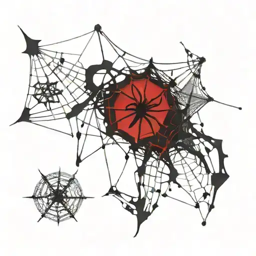 Spider Webs Libra Symbol Gearwheel Teeth