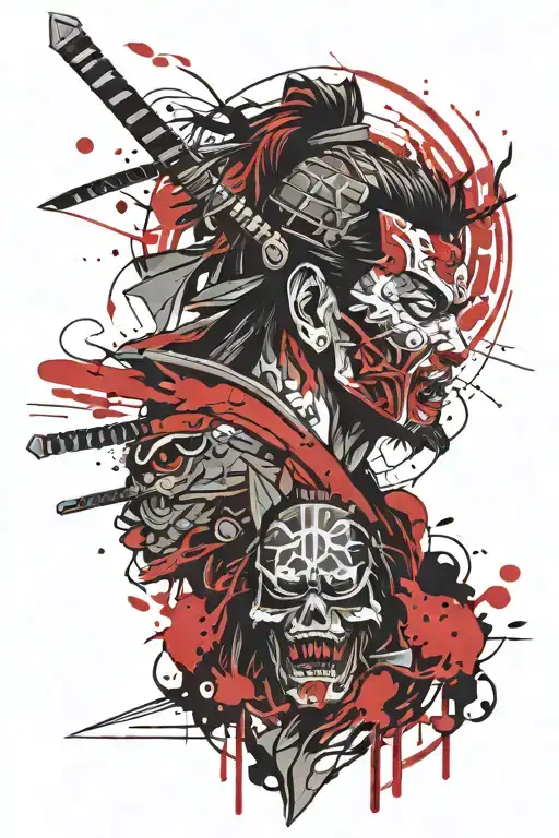 Samurai Zombie Head