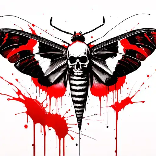Moth With Skull On It's Back