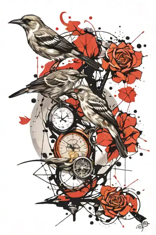 Mocking Birds Flying Together With Diamond Rings