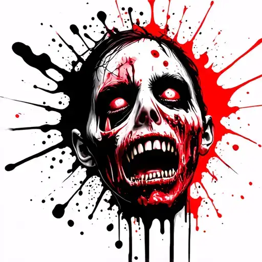 Zombie Face Realistic Portrait
