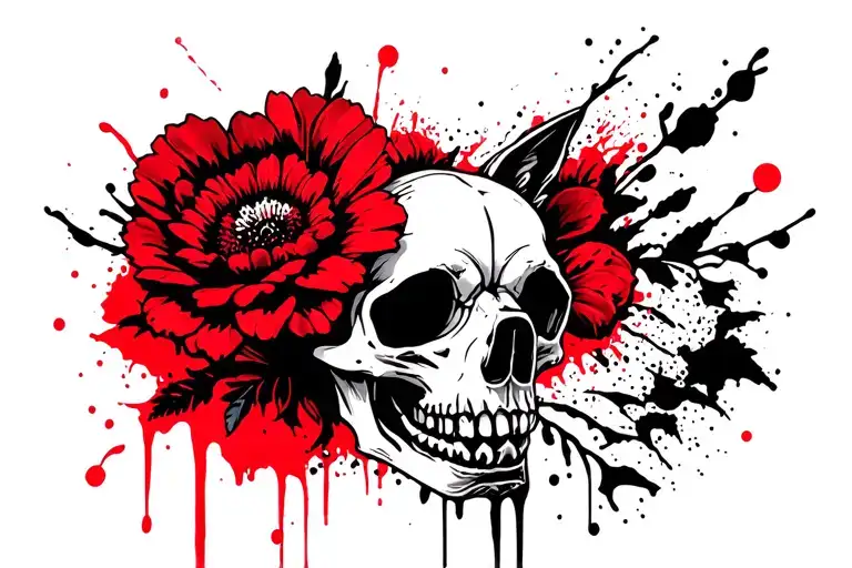 Dog Skull Flower Forearm