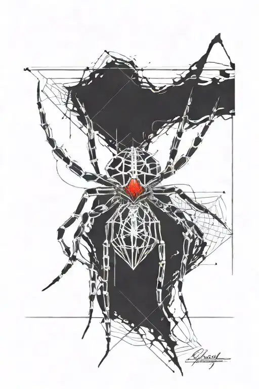 A Spider With Code Lines As Web That Stretches Upwards