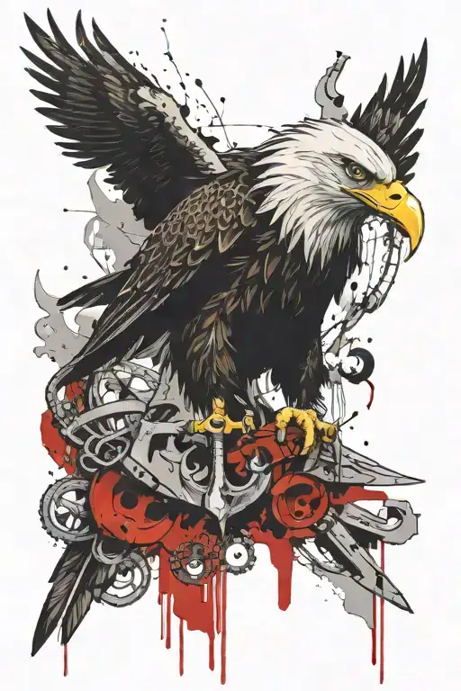 Eagle Holding A Anchor