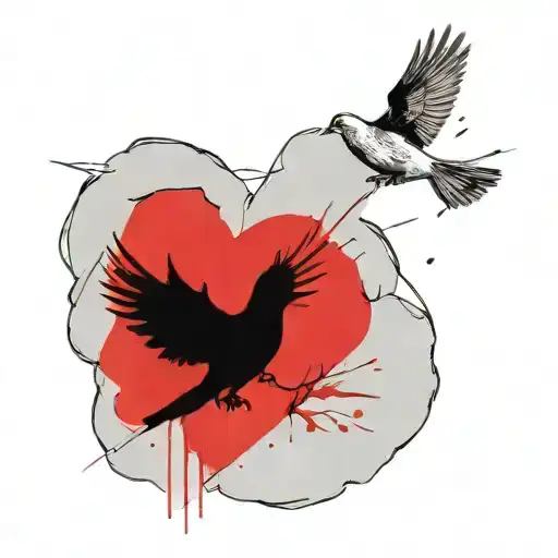 Dove And Pigeon Together Pirched Together