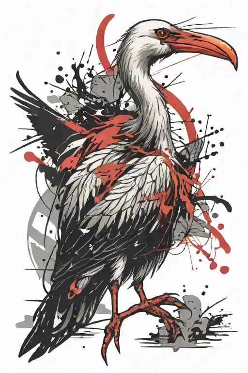 Aggressive Stork Bird