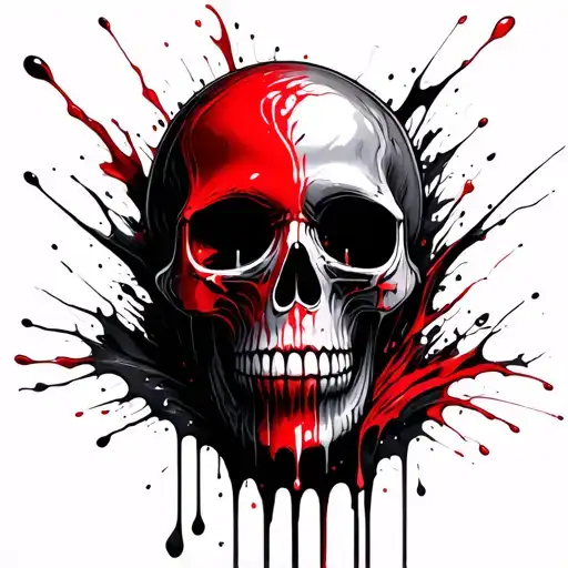 Skull Melting With Slime Dripping