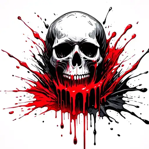 Skull Melting With Slime Dripping