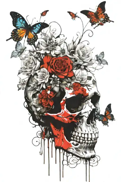 Acherontia Atropos Skull Flowers