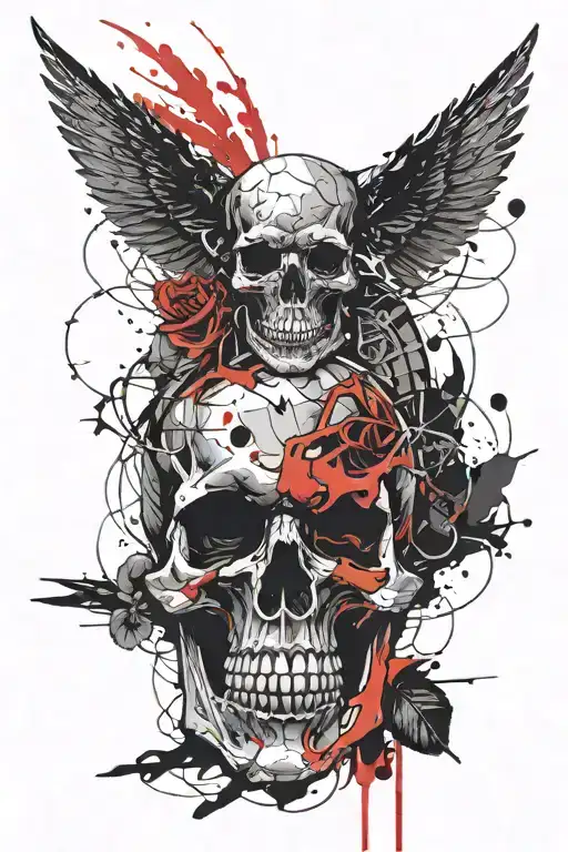 Polska Skull Red Black