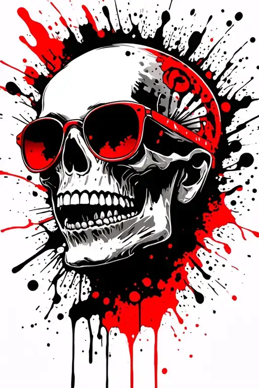 Skull With Sunglasses Looking