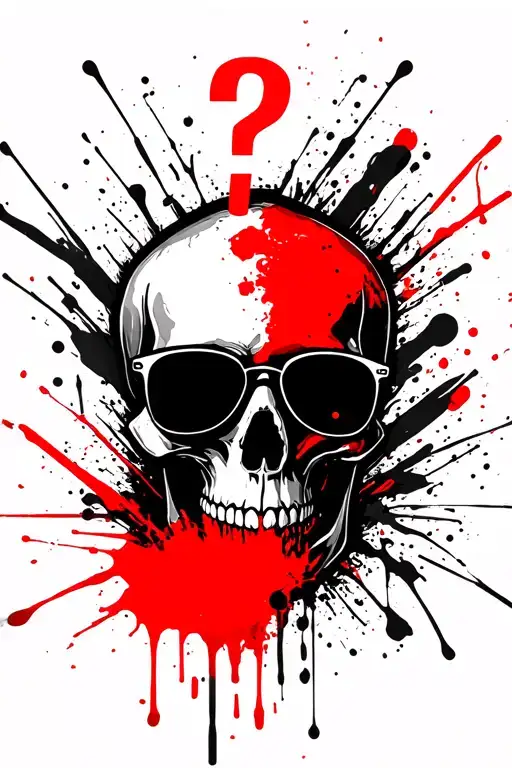 Skull With Sunglasses And Question Mark