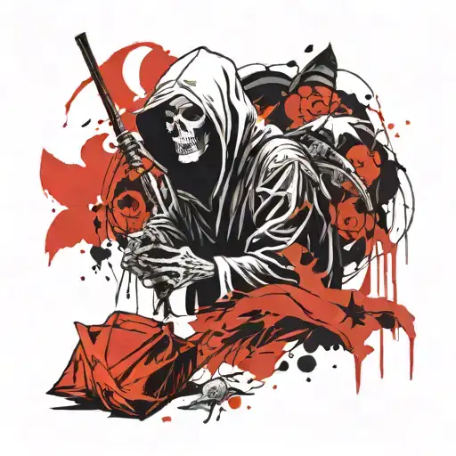 A Grim Reaper Seeing The World In Her Hands Holding