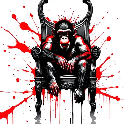 Evil Monkey On Throne