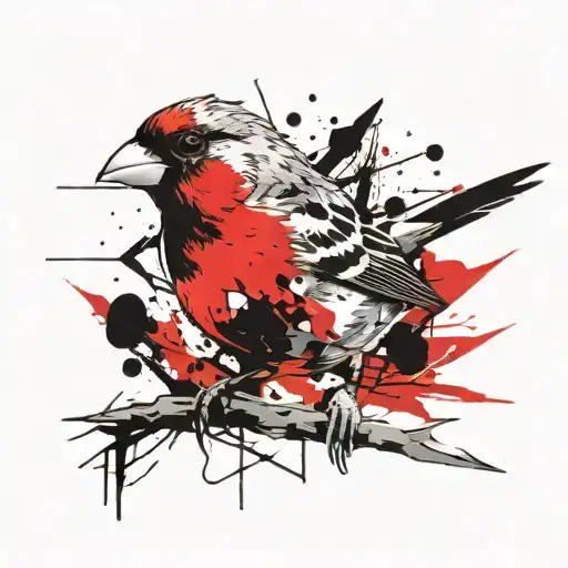 Finch Bird Standing Side