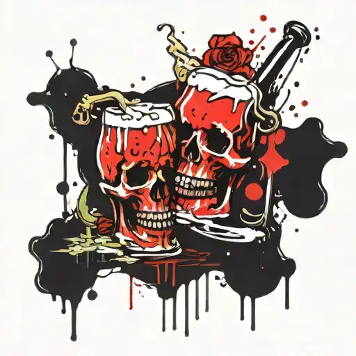 Skulls With Beer For Best Friends