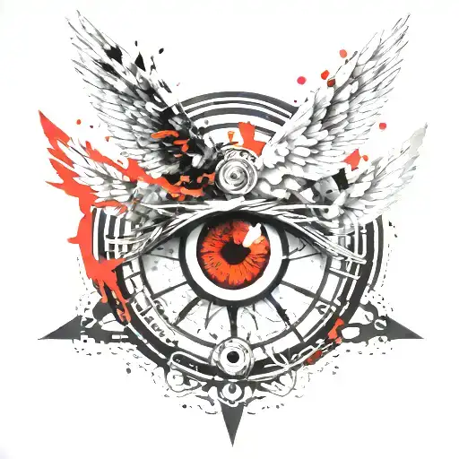 Angel Seraphim In The Image Of An Eye With Many Many Many Wings