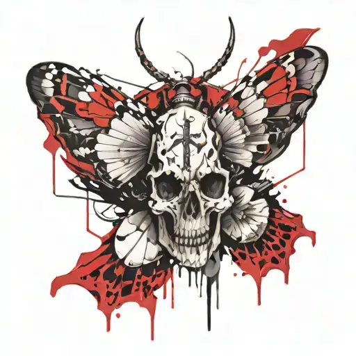 Moth Skull With Cross
