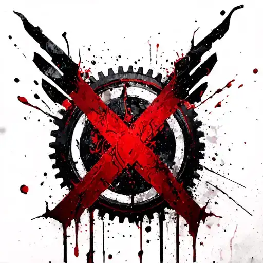 Gears Of War Crimson Omen Symbol Crossed With A Locust Symbol