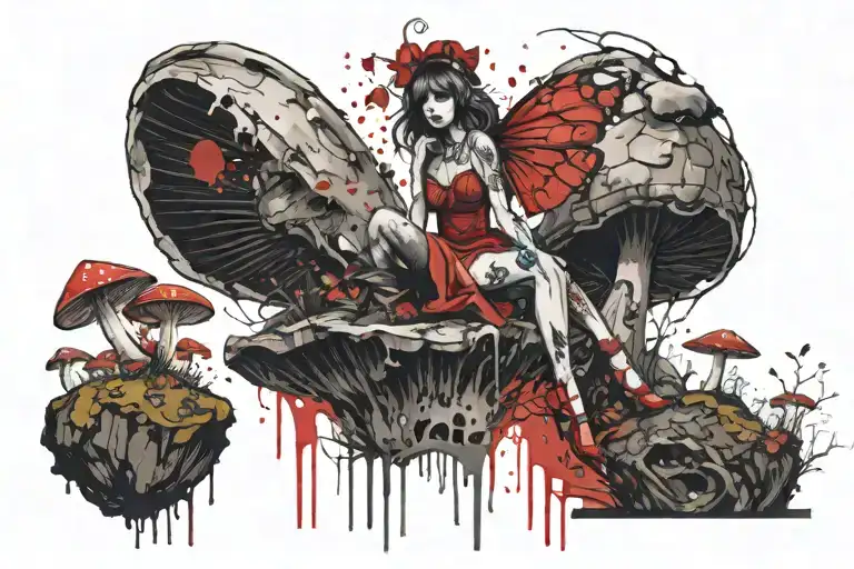 Fairy Sitting On A Mushroom