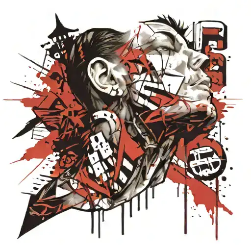 Phrase In English On Neck Sketch Dark