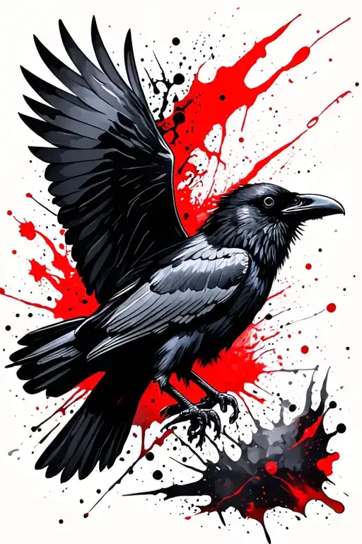 Hugin And Munin Raven Flying