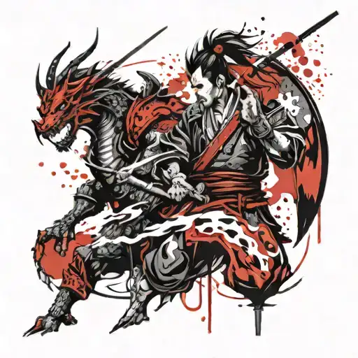 Samurai And Dragon