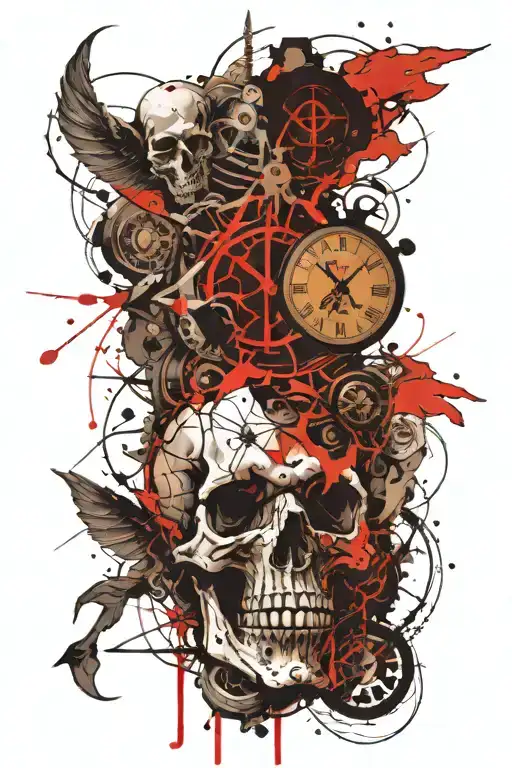 Skull And Clock