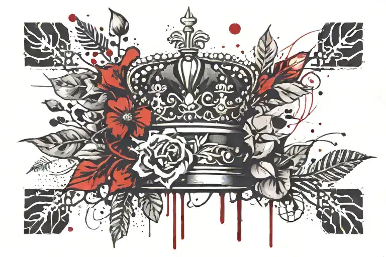 Crown And Flower Leaf