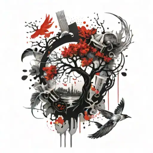 Aquarios And Tree Of Life Intertwined